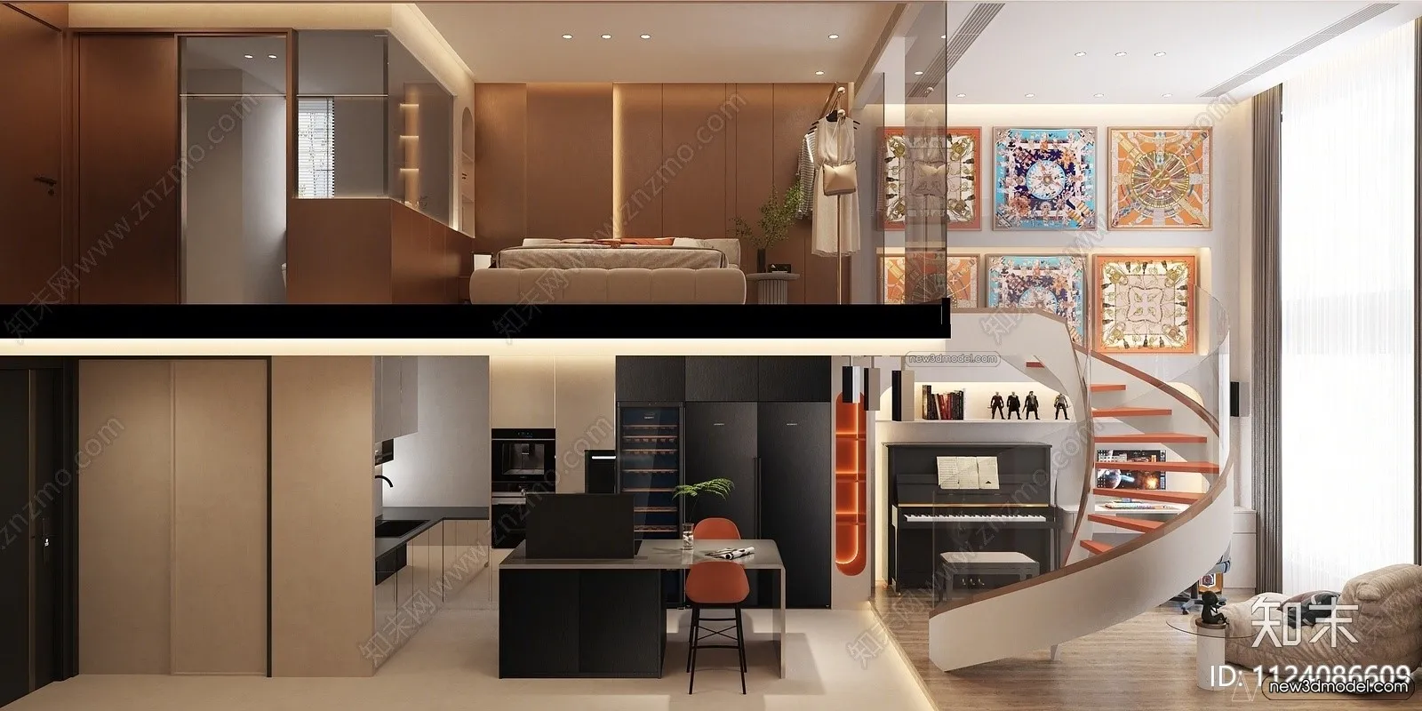 Mezzanine Floor - 3D Interior Scene - 3D Models - Modern Style - 046
