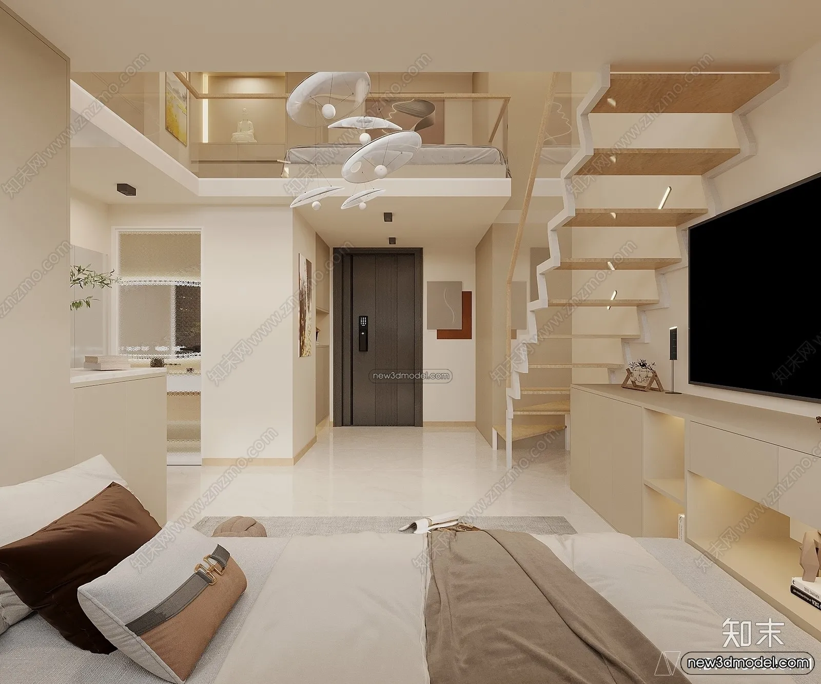 Mezzanine Floor - 3D Interior Scene - 3D Models - Modern Style - 049