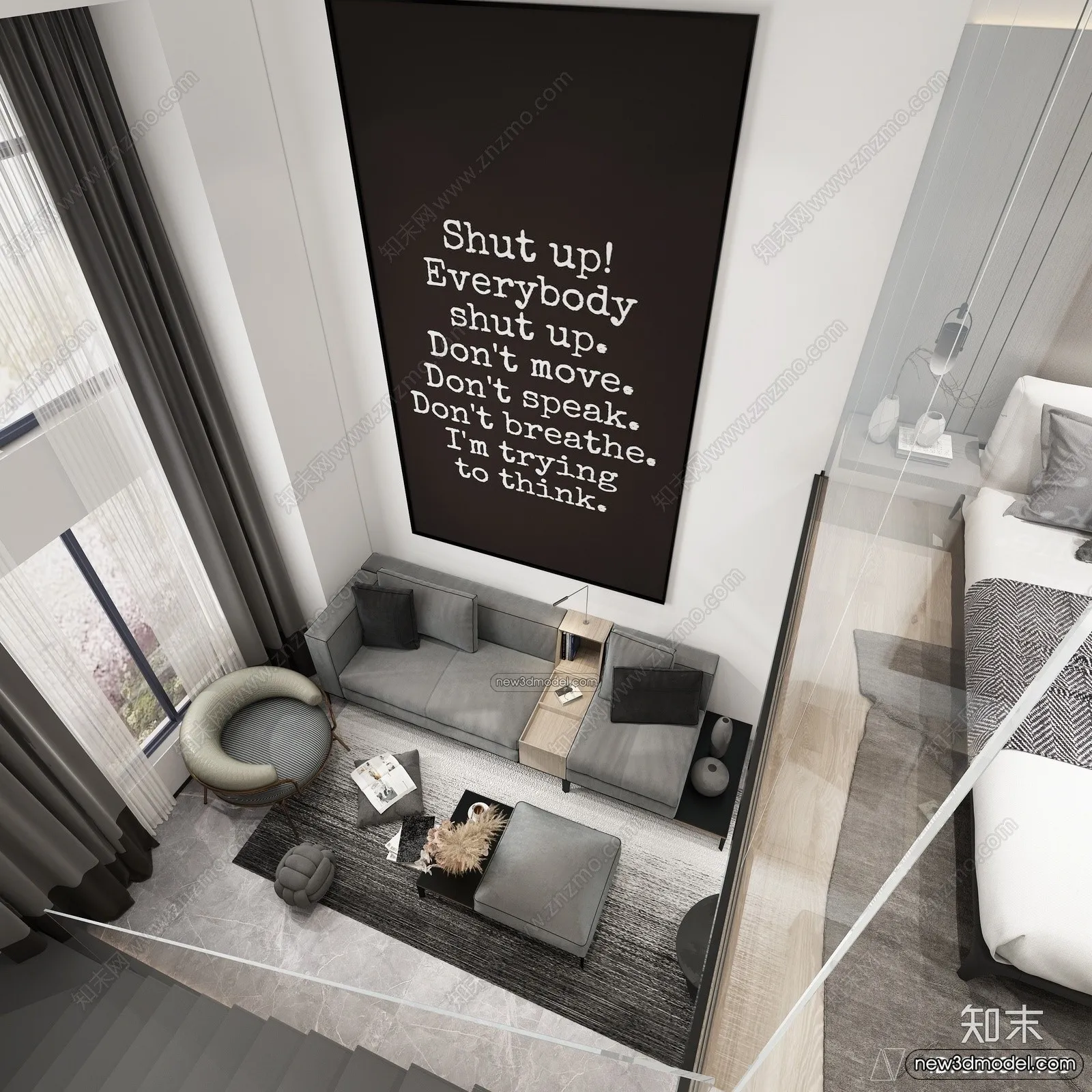 Mezzanine Floor - 3D Interior Scene - 3D Models - Modern Style - 050