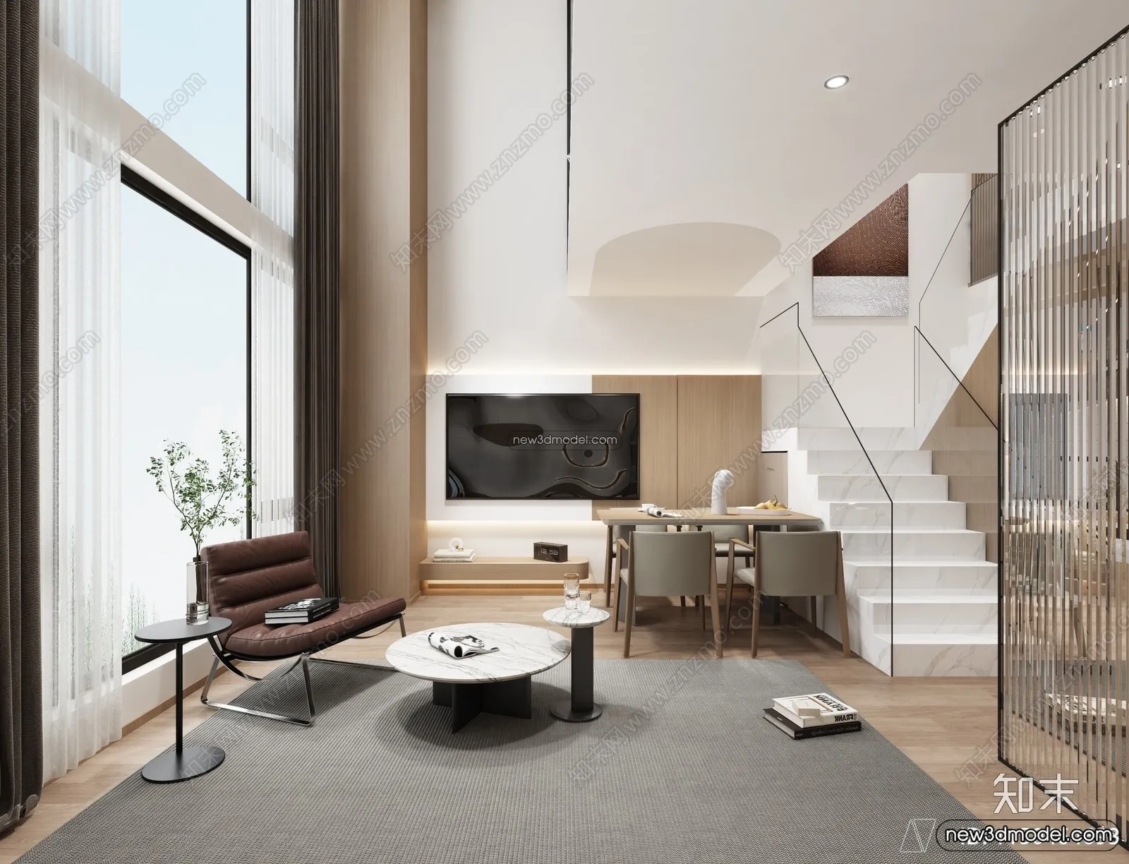 Mezzanine Floor - 3D Interior Scene - 3D Models - Modern Style - 052