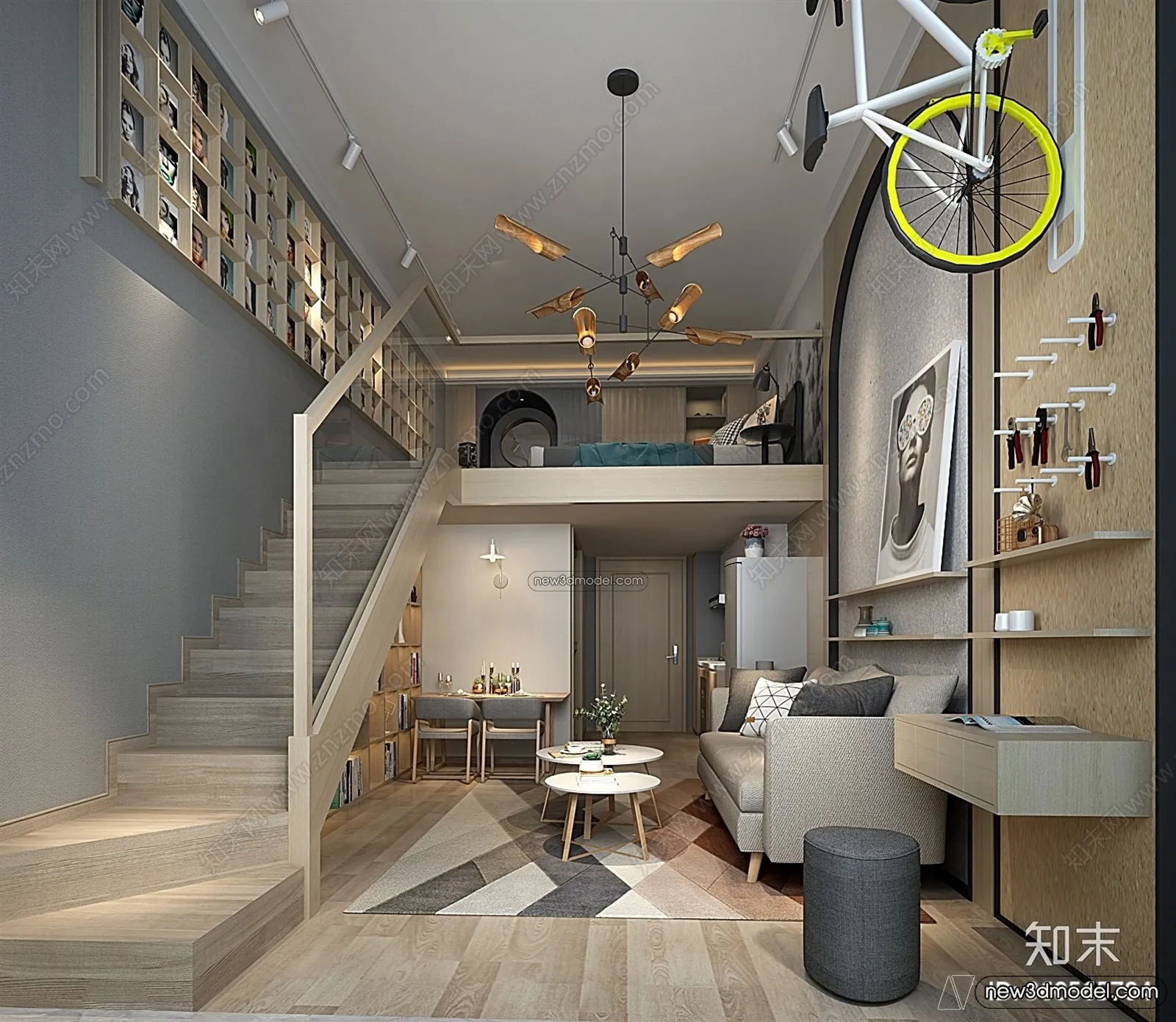 Mezzanine Floor - 3D Interior Scene - 3D Models - Modern Style - 056
