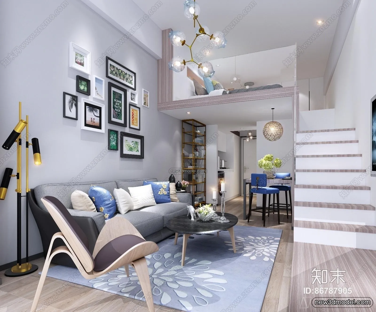 Mezzanine Floor - 3D Interior Scene - 3D Models - Modern Style - 057