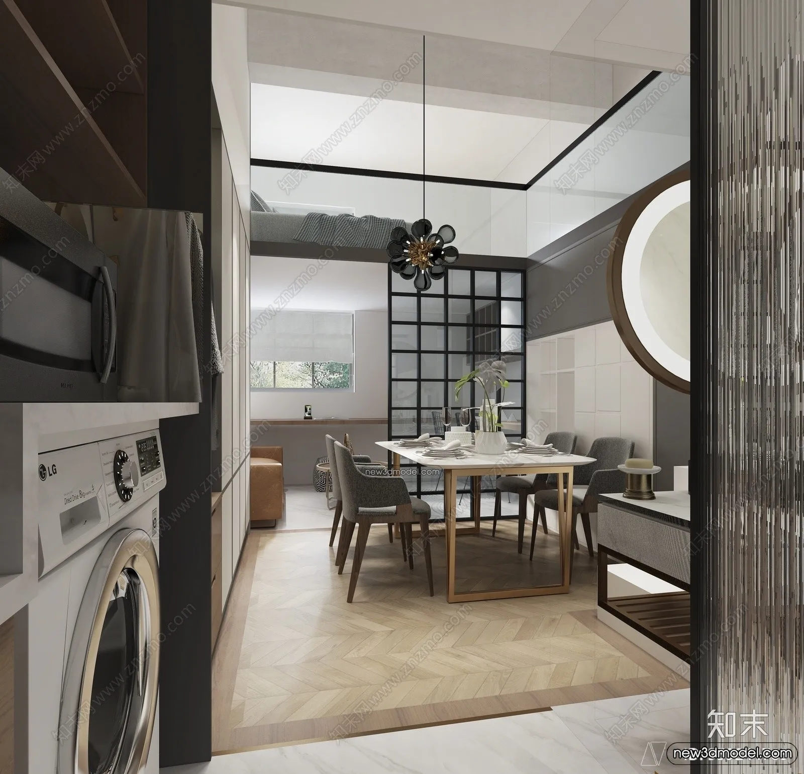 Mezzanine Floor - 3D Interior Scene - 3D Models - Modern Style - 058