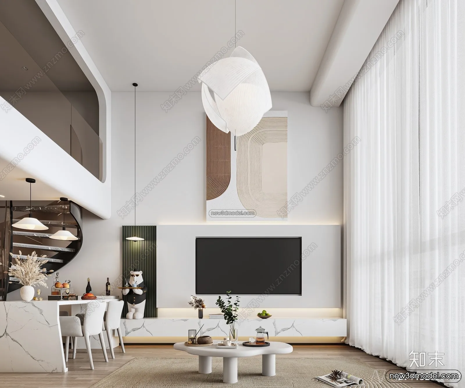 Mezzanine Floor - 3D Interior Scene - 3D Models - Modern Style - 061