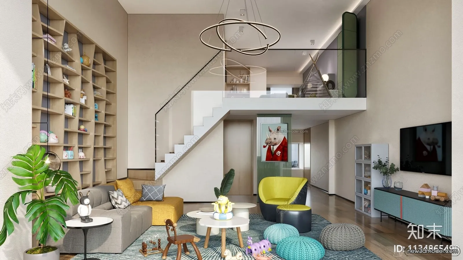 Mezzanine Floor - 3D Interior Scene - 3D Models - Modern Style - 062