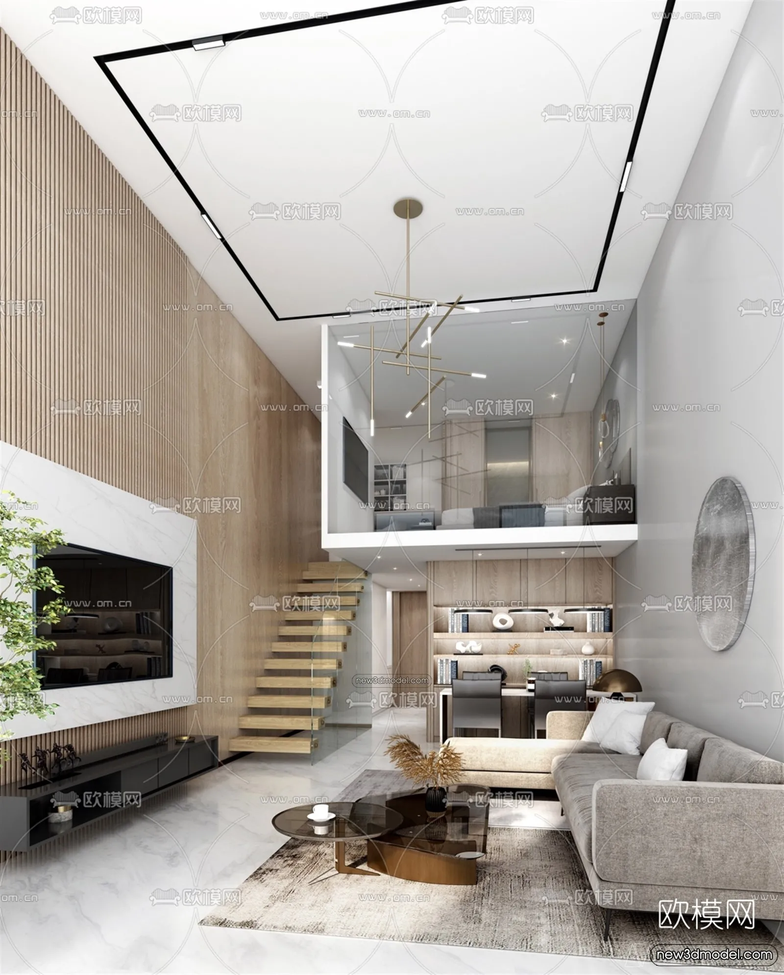 Mezzanine Floor - 3D Interior Scene - 3D Models - Modern Style - 063