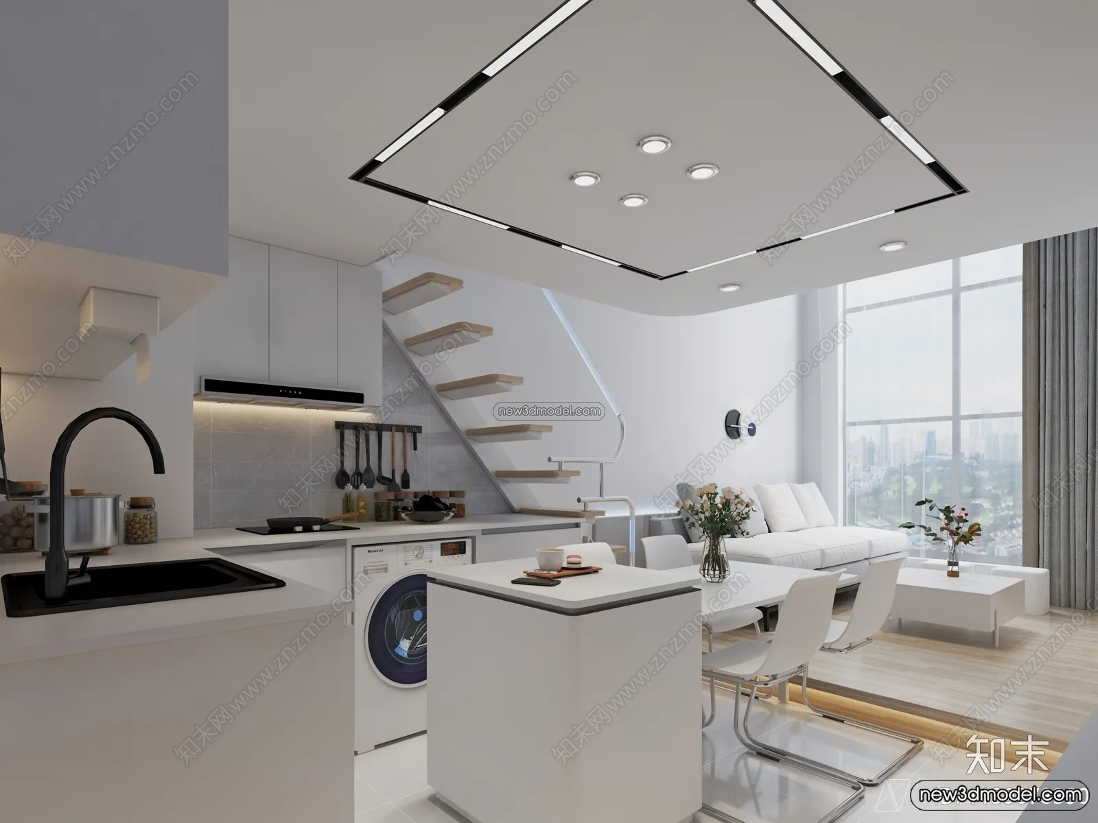 Mezzanine Floor - 3D Interior Scene - 3D Models - Modern Style - 066