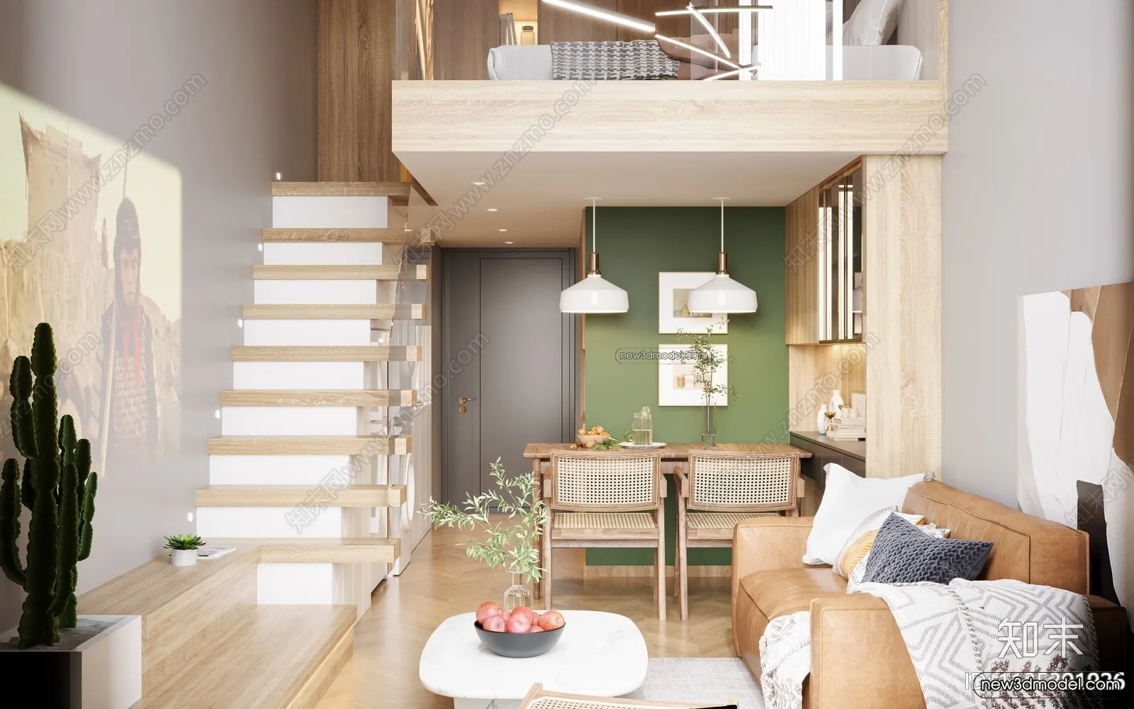 Mezzanine Floor - 3D Interior Scene - 3D Models - Modern Style - 070