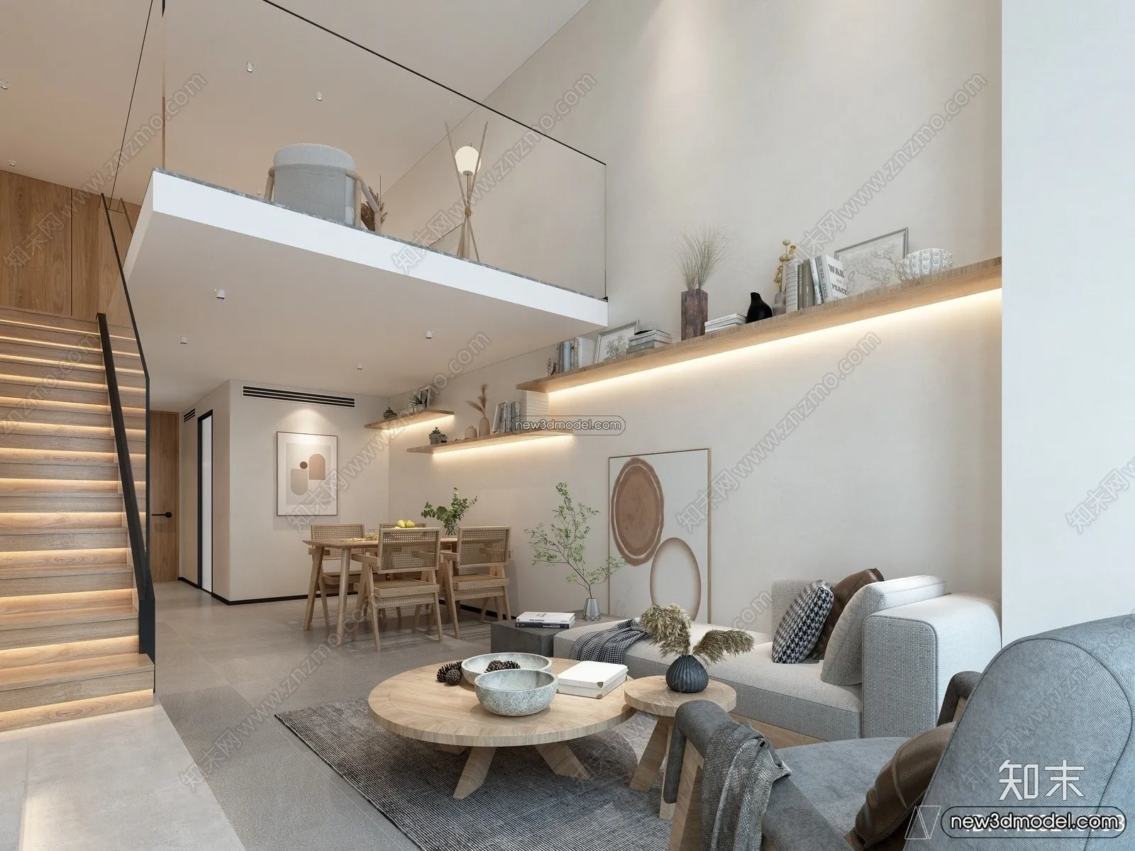 Mezzanine Floor - 3D Interior Scene - 3D Models - Modern Style - 074