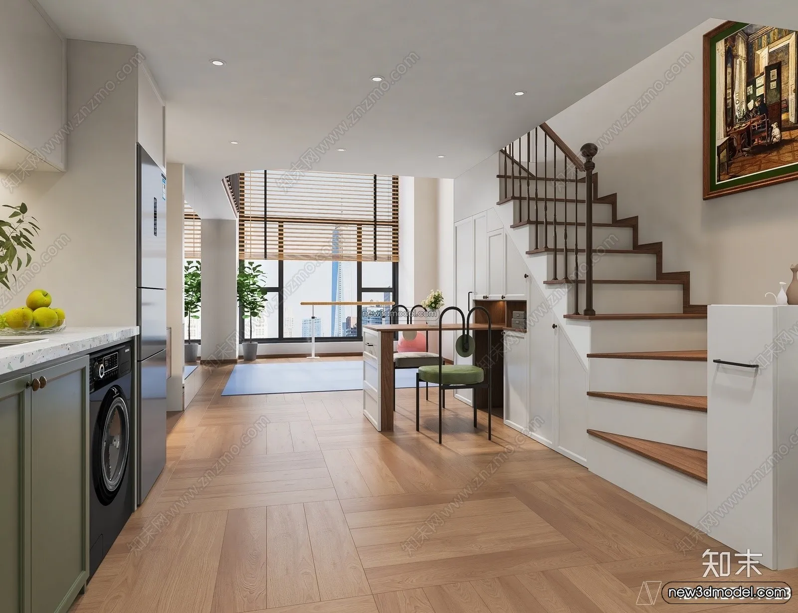 Mezzanine Floor - 3D Interior Scene - 3D Models - Modern Style - 076