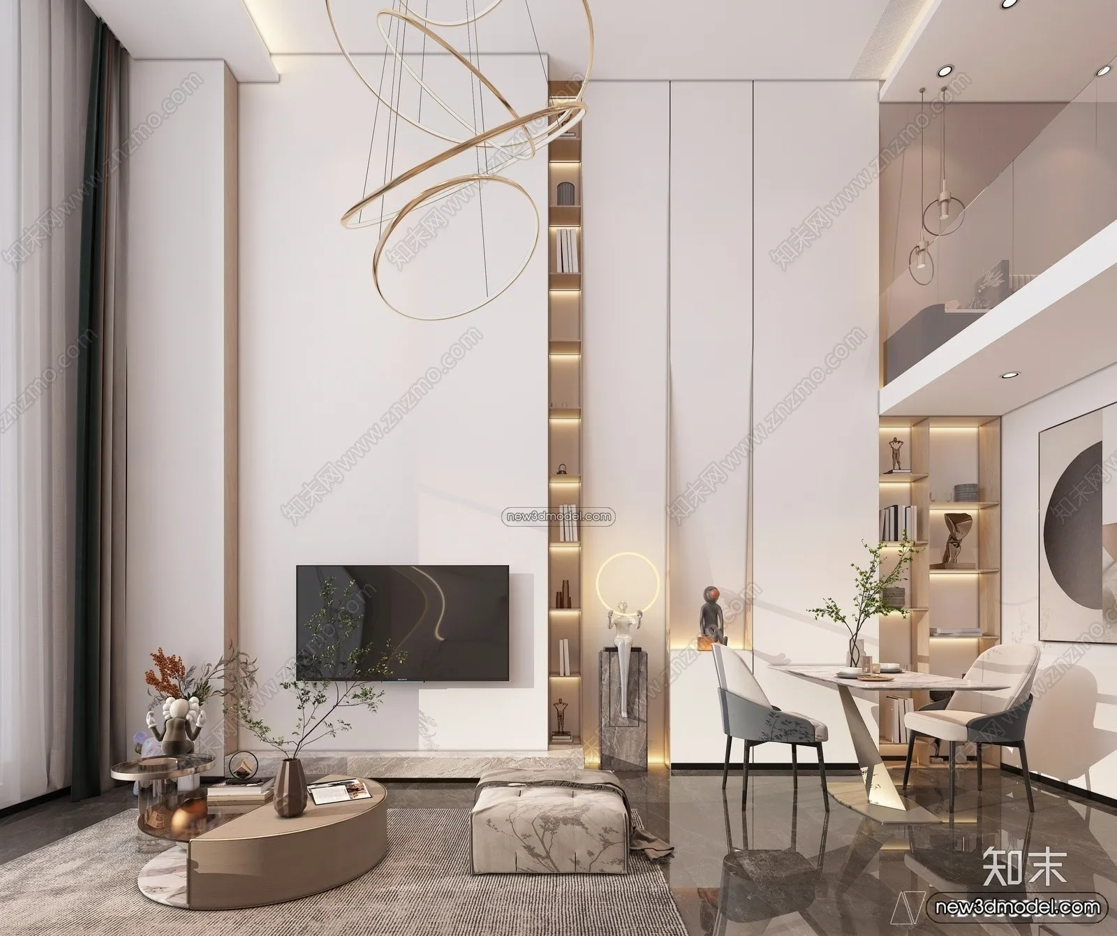 Mezzanine Floor - 3D Interior Scene - 3D Models - Modern Style - 080