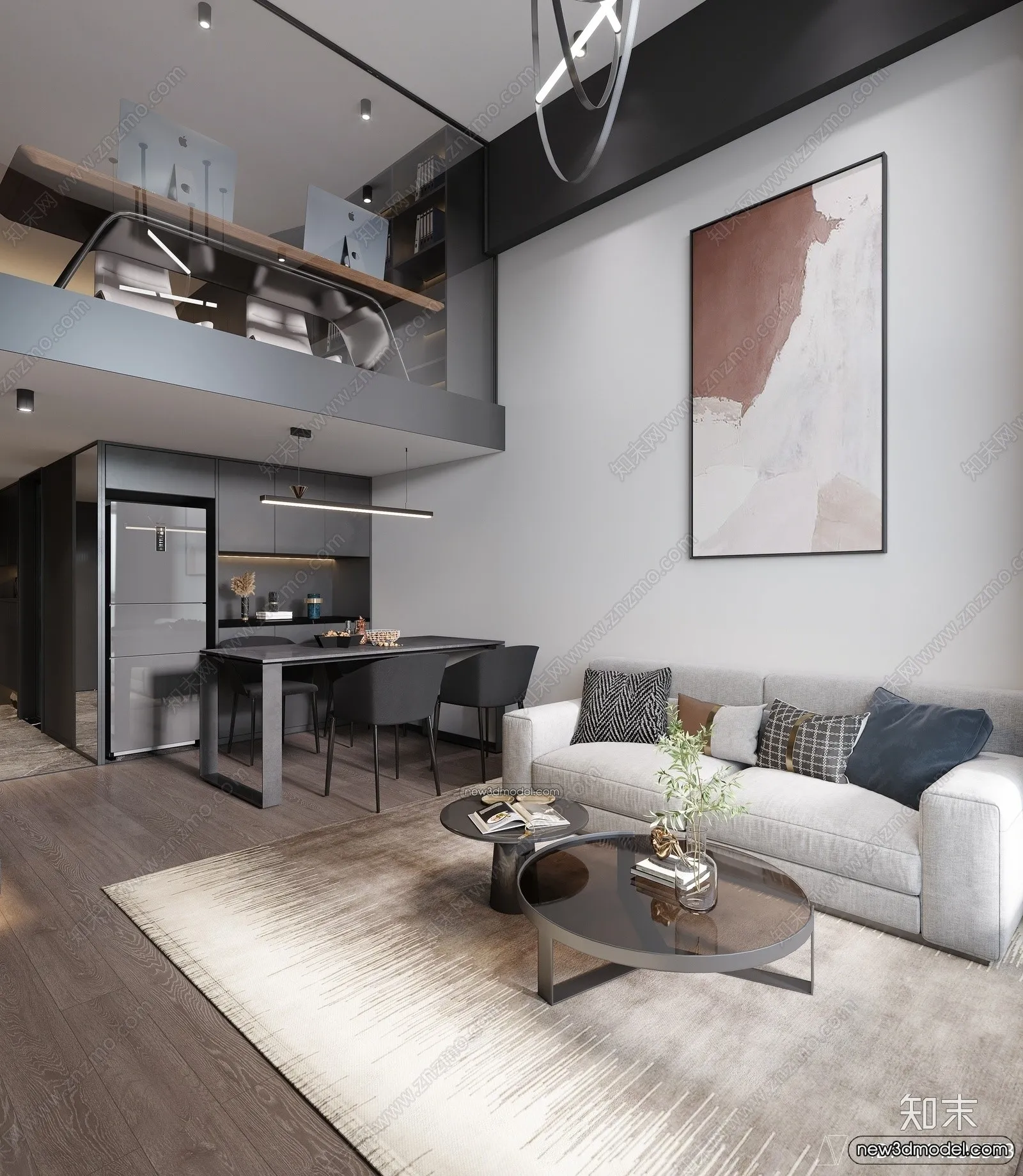 Mezzanine Floor - 3D Interior Scene - 3D Models - Modern Style - 082