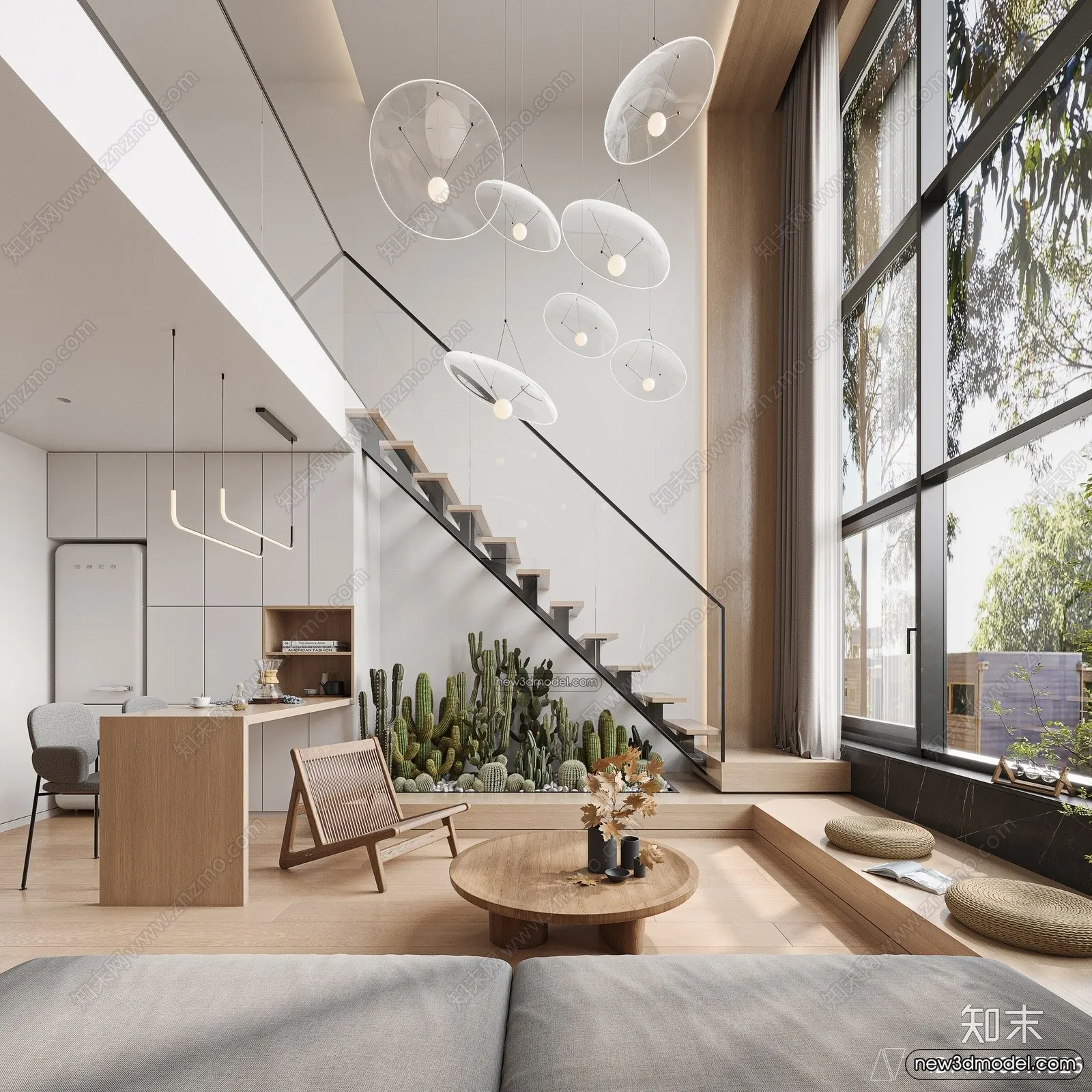 Mezzanine Floor - 3D Interior Scene - 3D Models - Modern Style - 092