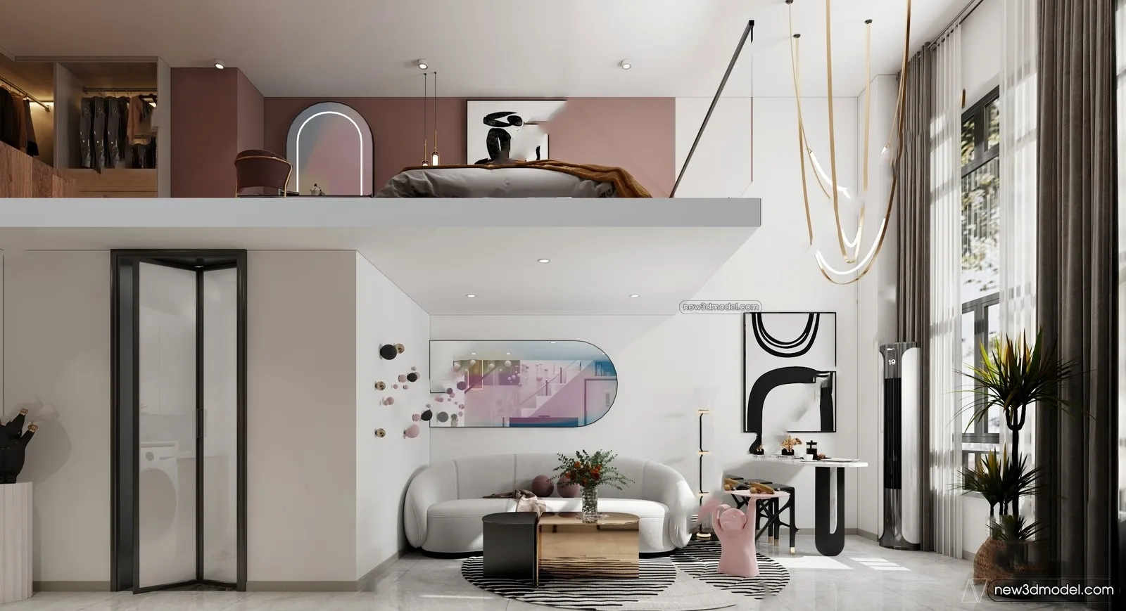 Mezzanine Floor - 3D Interior Scene - 3D Models - Modern Style - 096