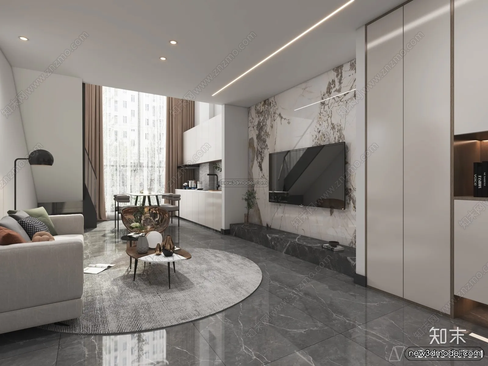 Mezzanine Floor - 3D Interior Scene - 3D Models - Modern Style - 102