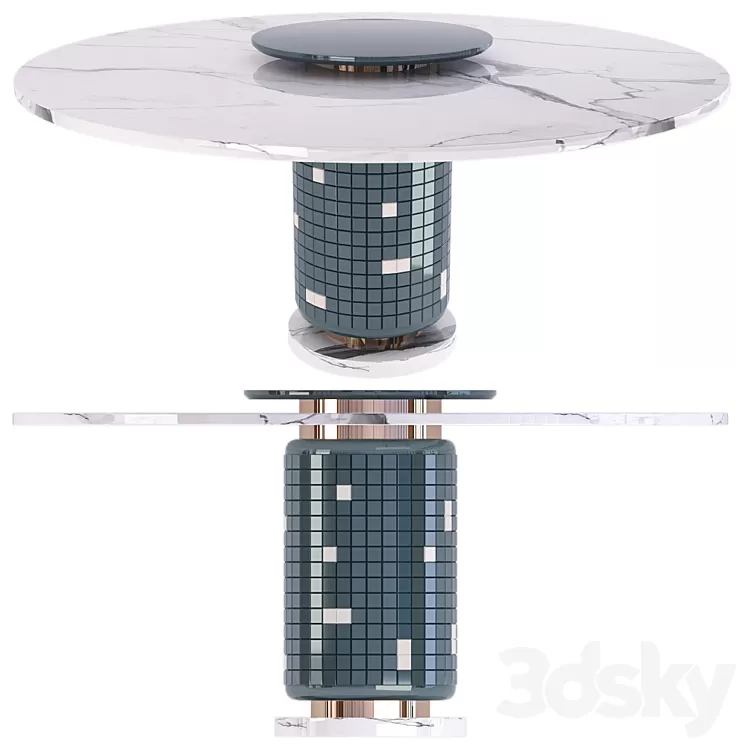 MEZZO-KIRK DINING TABLE 3D Model Free