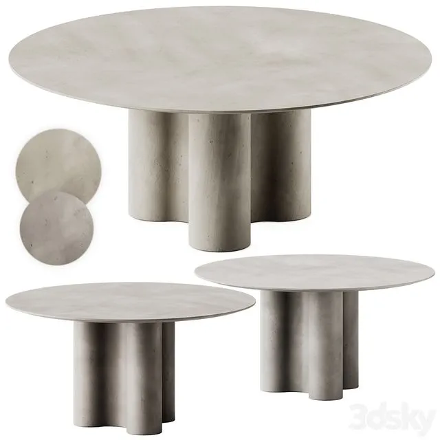 Mg12 GIORGIA Round cement dining table 3D Model