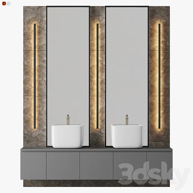 Mid-Century Bathroom 3D Model