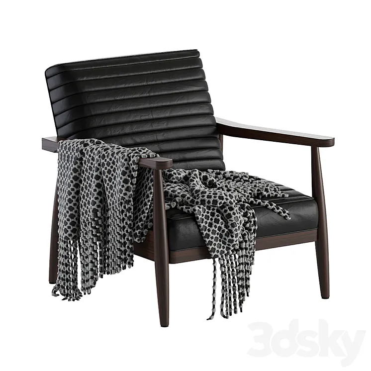 Mid Century Jane Accent Modern Leather Armchair 3D Model Free