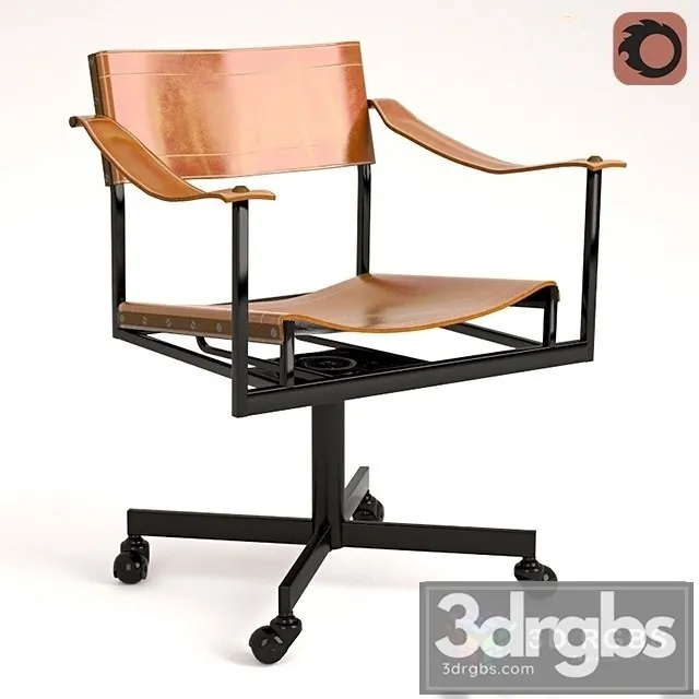 Mid Century Leather Chair 3D Model Free