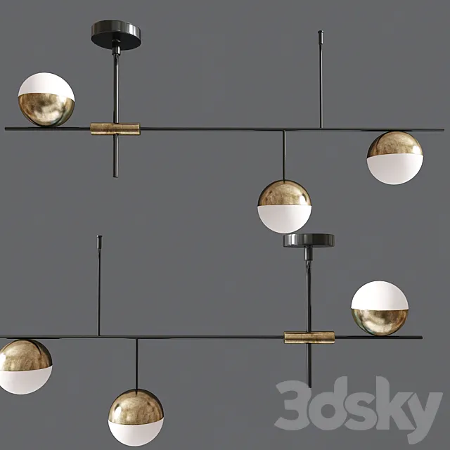 Mid Century Modern 3 Light 3DModel
