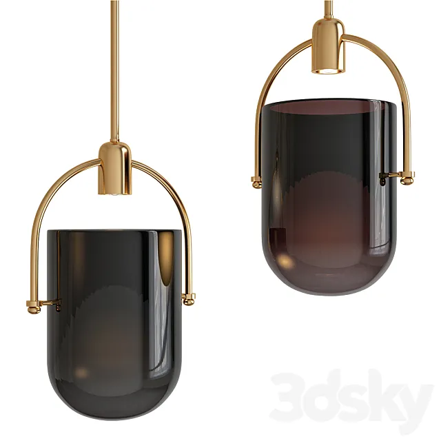 Mid Century Modern Chic 1 Light Pendant With Mouth-blown 3DModel