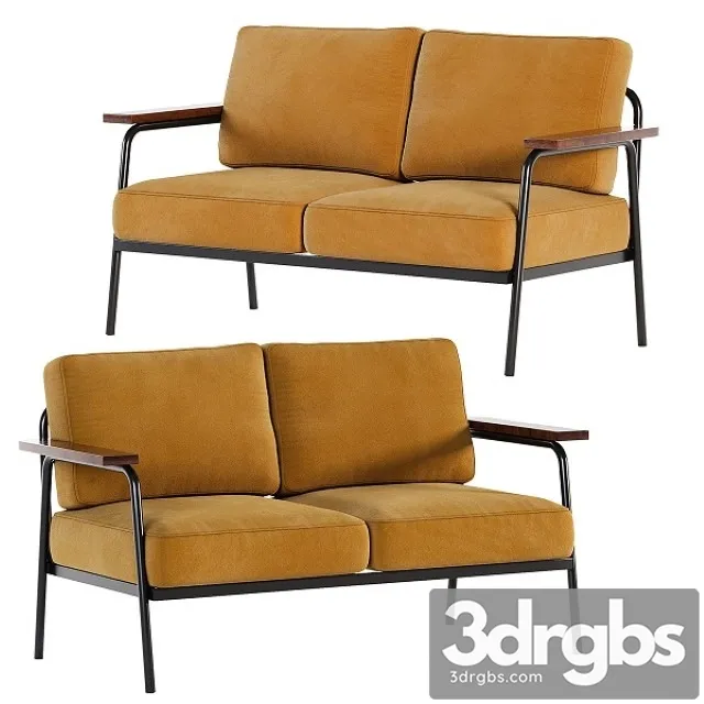 Mid Century Modern Loveseat With 2 3D Model Free