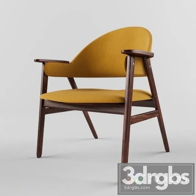 Mid Century Modern Teak Armchair 3D Model Free