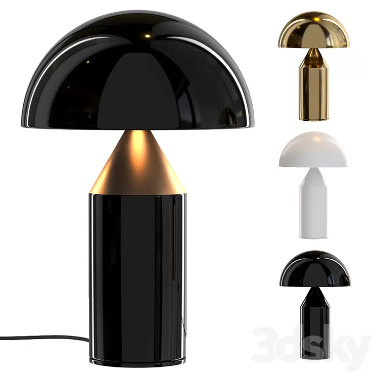 Mid Century Mushroom Table Lamp 3D Model