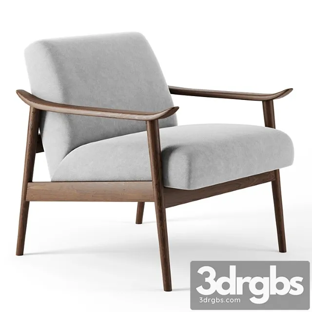 Mid Century Show Wood Chair by Westelm 3D Model Free