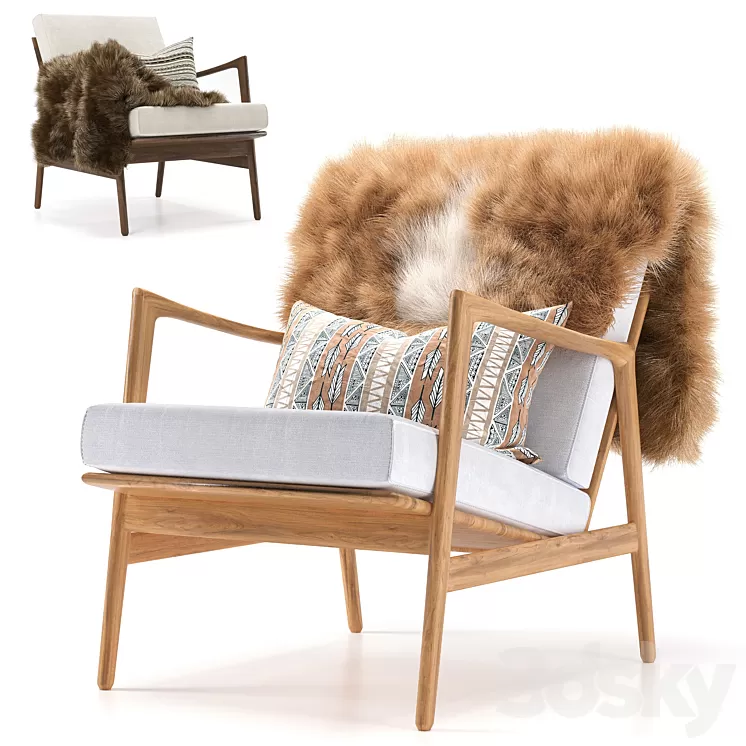 Mid Century Stefan Armchair 3D Model Free