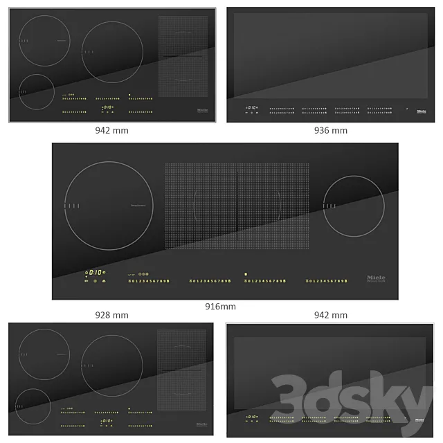 MIELE Collection of electric hobs 12 900+ mm 3D Model