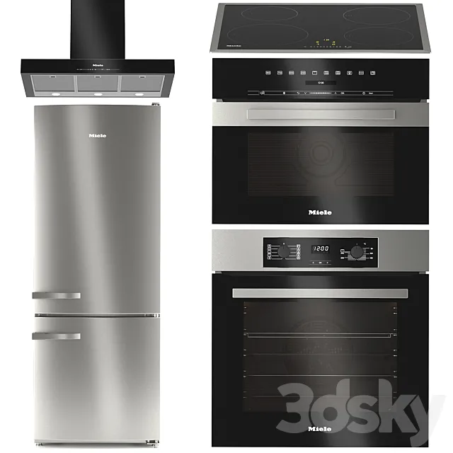 Miele kitchen appliances set 3 3D Model