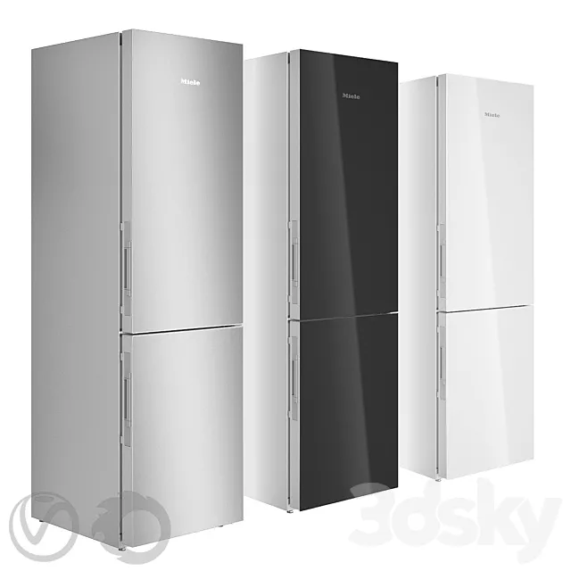 MIELE Two-compartment refrigerator KFN29683D in three colors 3D Model
