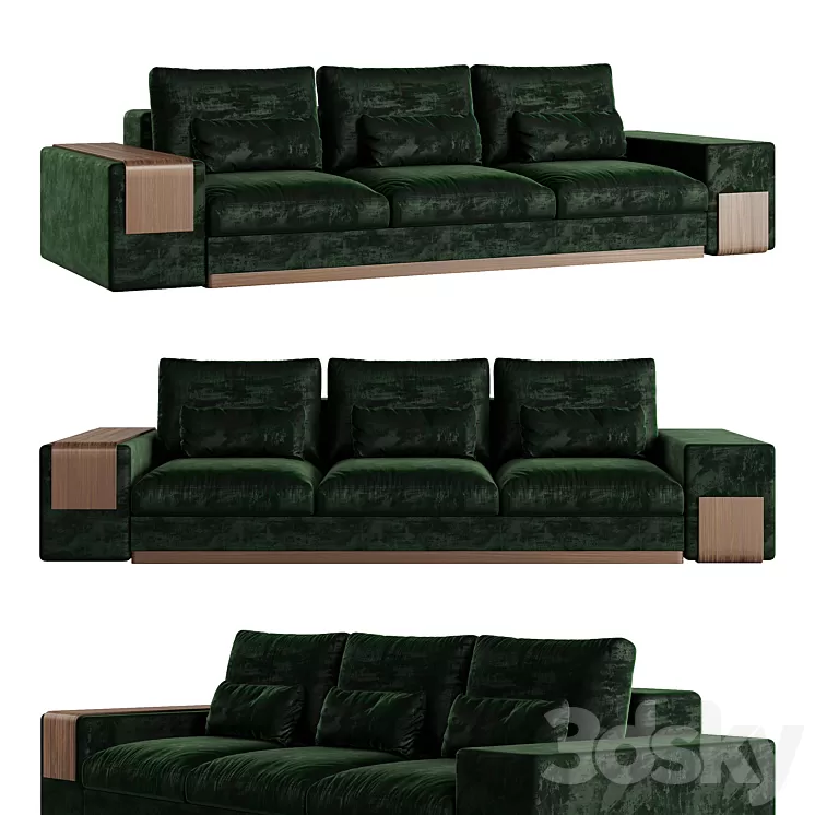 MIES 3 Seat Sofa by ALMA de LUCE 3D Model Free Download