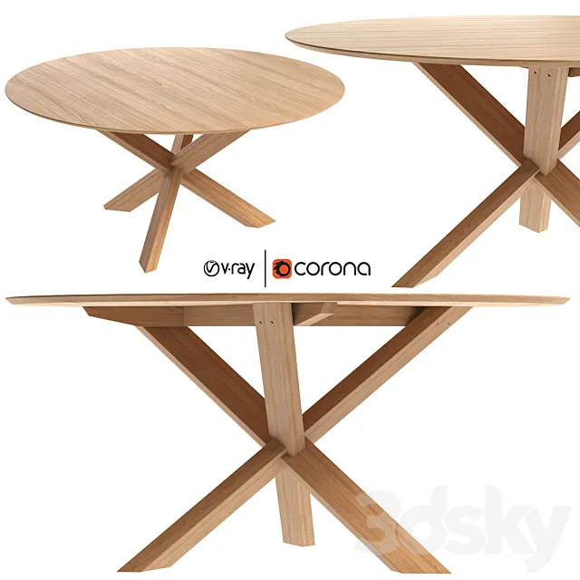 Mikado Round Dining Table R160 Cm by Industry West 3D Model