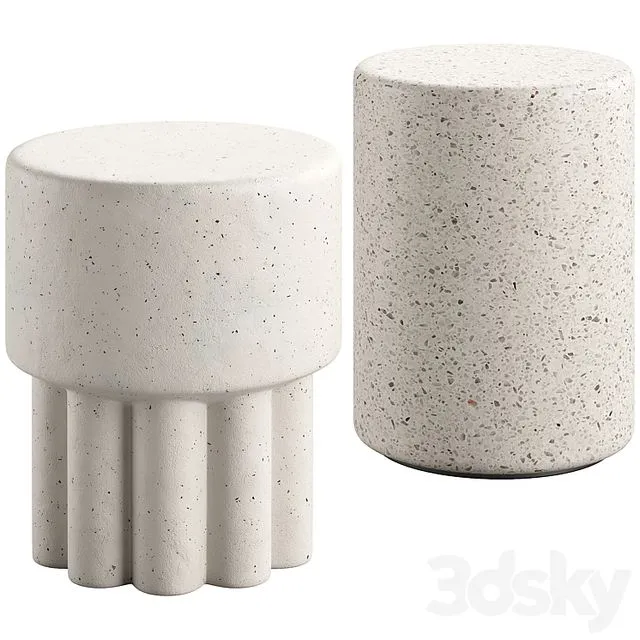 Mila Scallop Stool and Made Goods Castiel Stool 3D Model