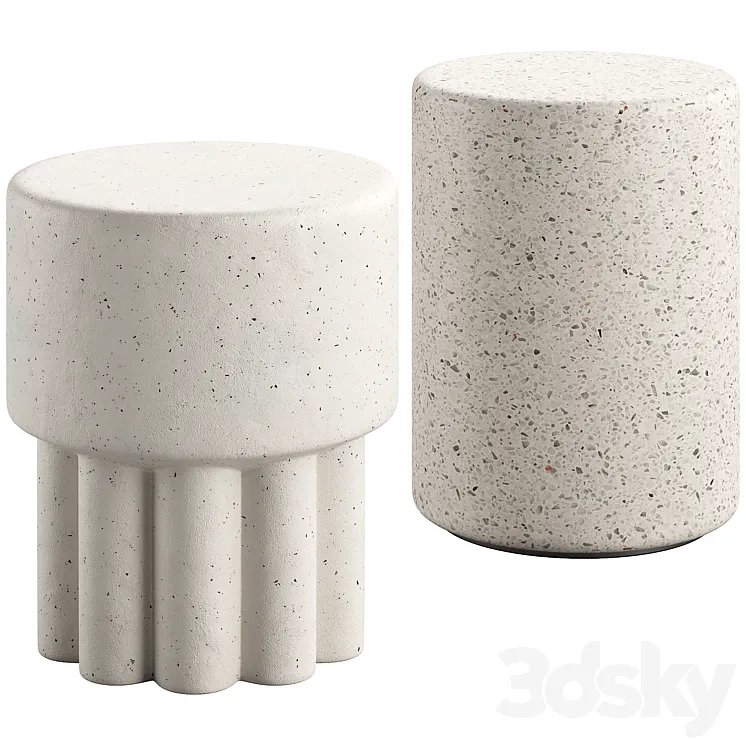 Mila Scallop Stool and Made Goods Castiel Stool 3D Model Free