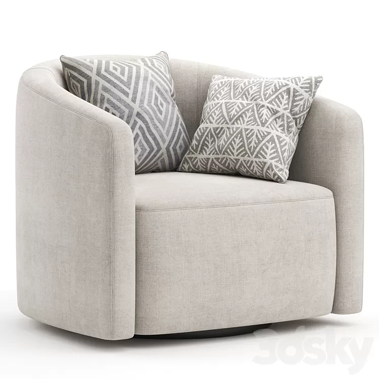 mila swivel armchair 3D Model