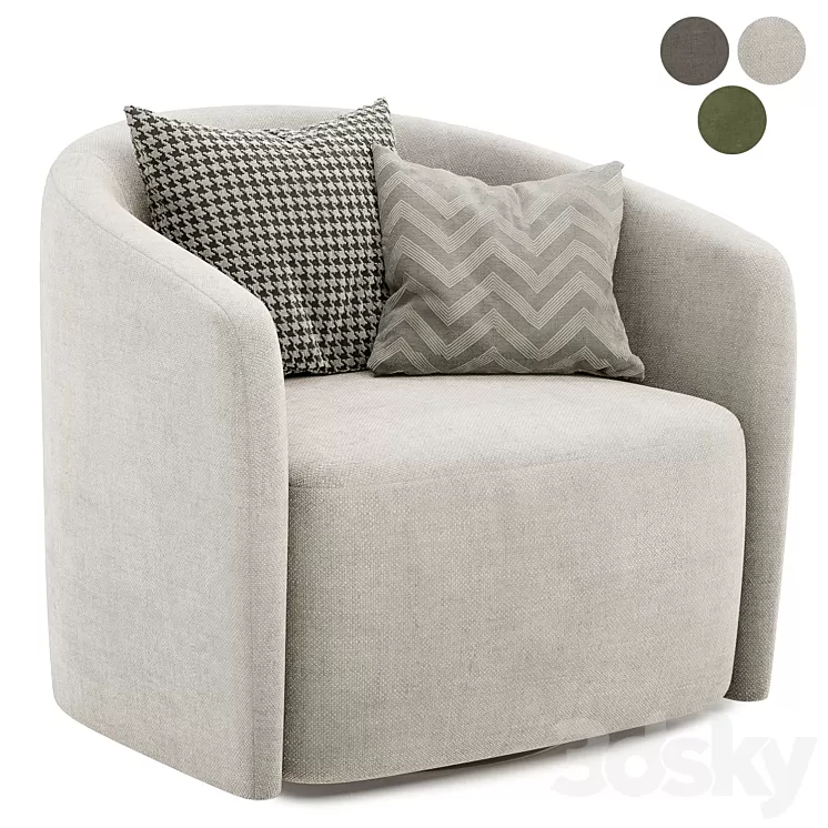mila swivel armchair 3D Model Free