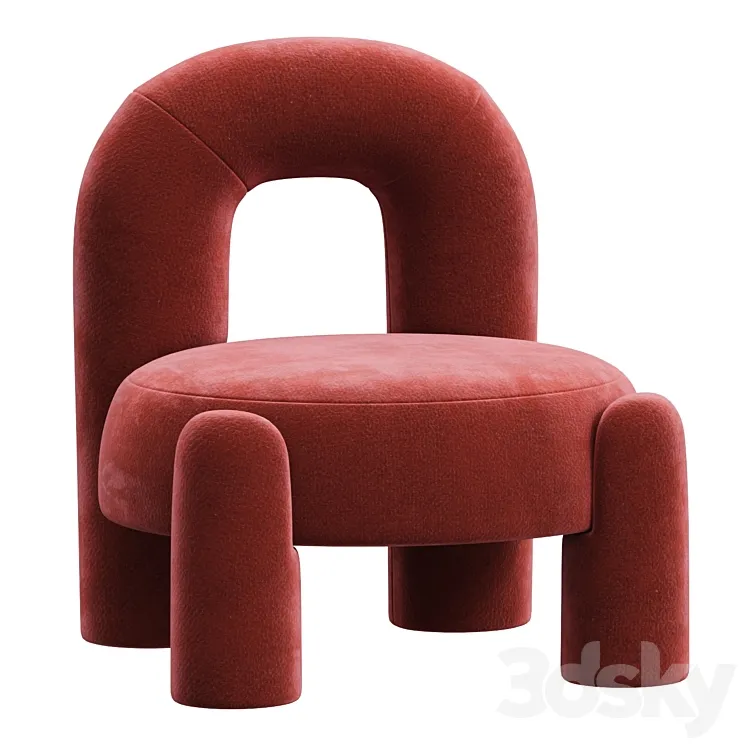 Milan NEW Organic Modern Marlon Armchair 3D Model Free