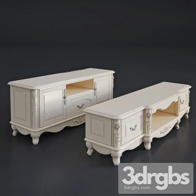 Milano Tv Stand Two Pieces 3D Model Free