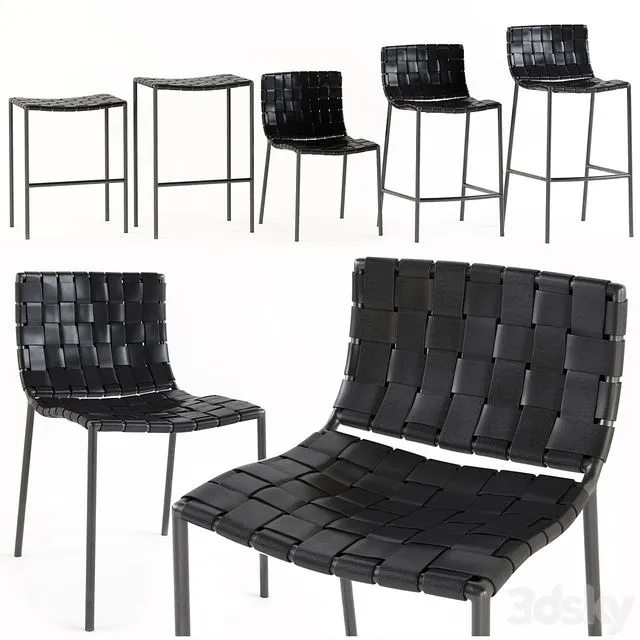 Milano Woven Stools 3D Model