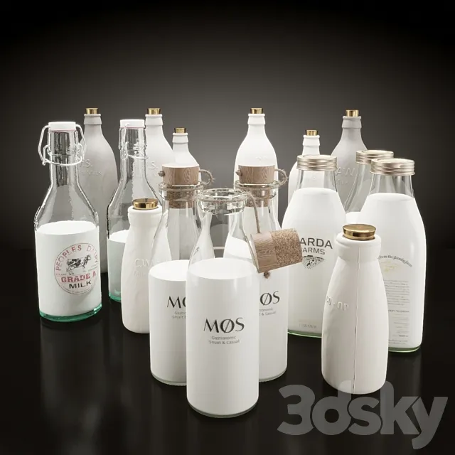 Milk bottles set Free Download