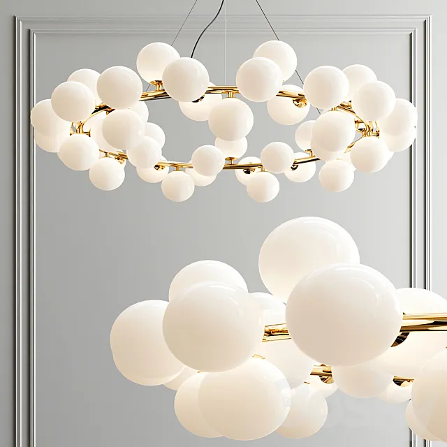 Milk Bubble Round Chandelier 3D Model
