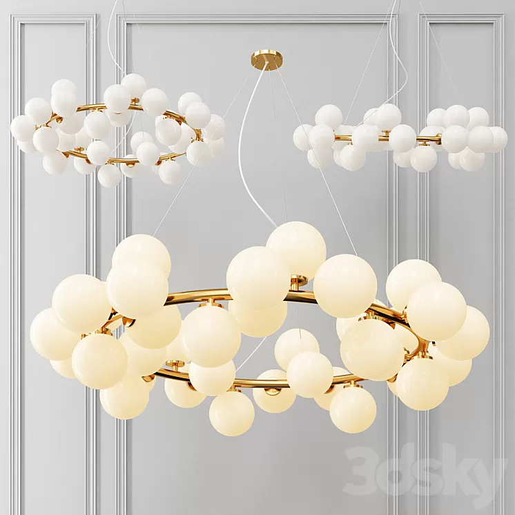 Milk Bubble Round chandelier 3D Model