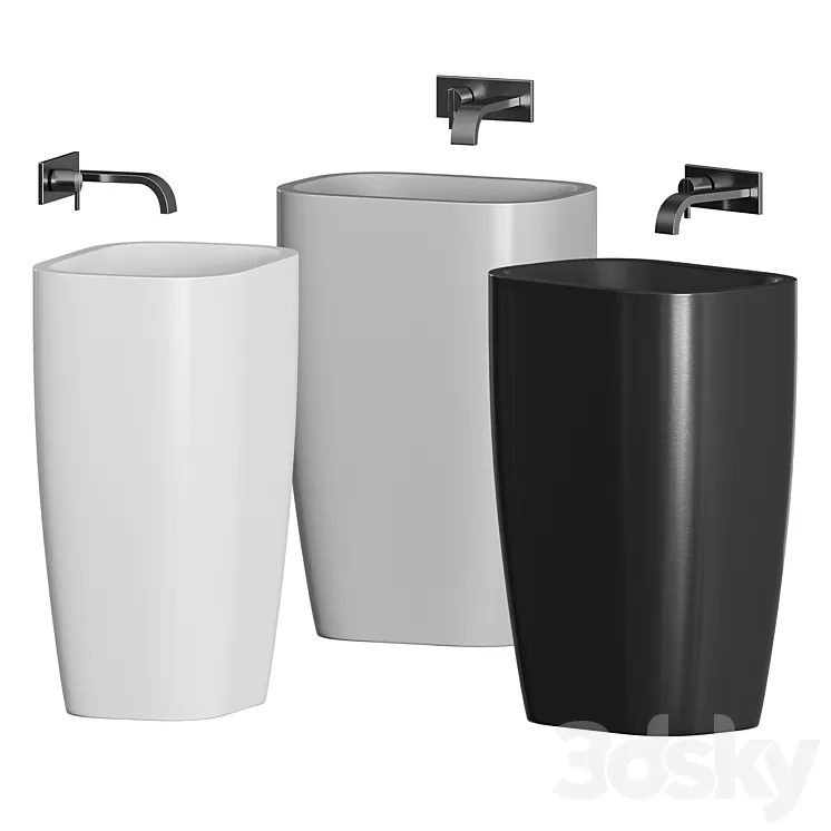 Milk Washbasin Nic Design 3D Model Free