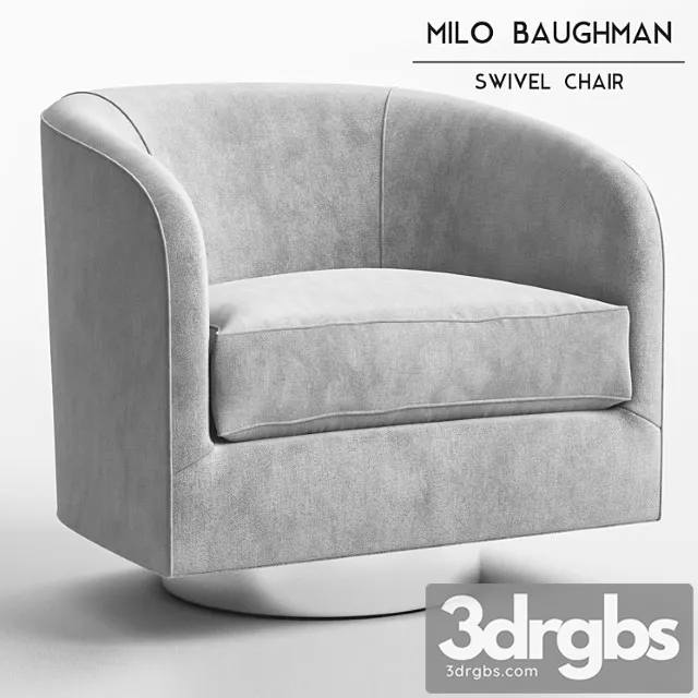 Milo Baughman Swivel Chair 1 3D Model Free