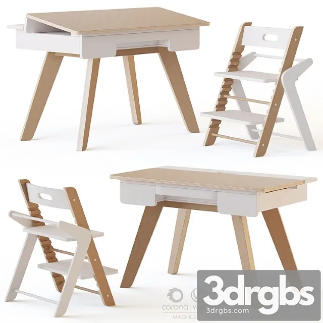 Mimiloona Magnus Stol I Stul Dlia Detskoi 3D Model Free