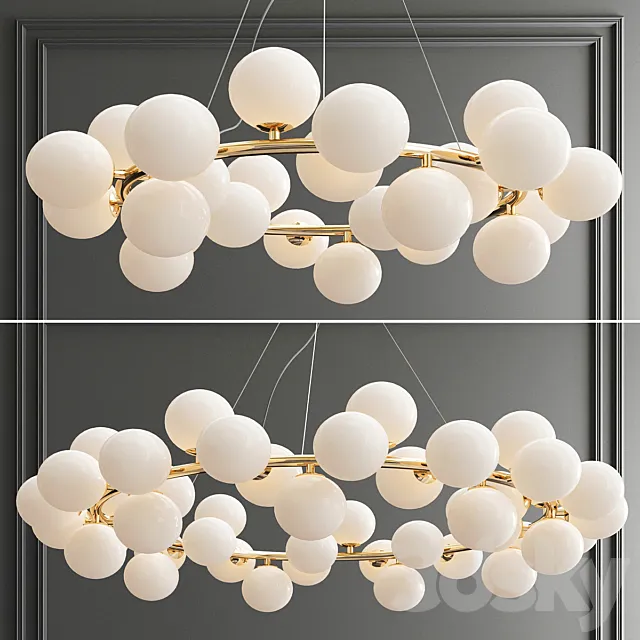 Mimosa Round 25 & 45 Lamp Chandelier 3D Model